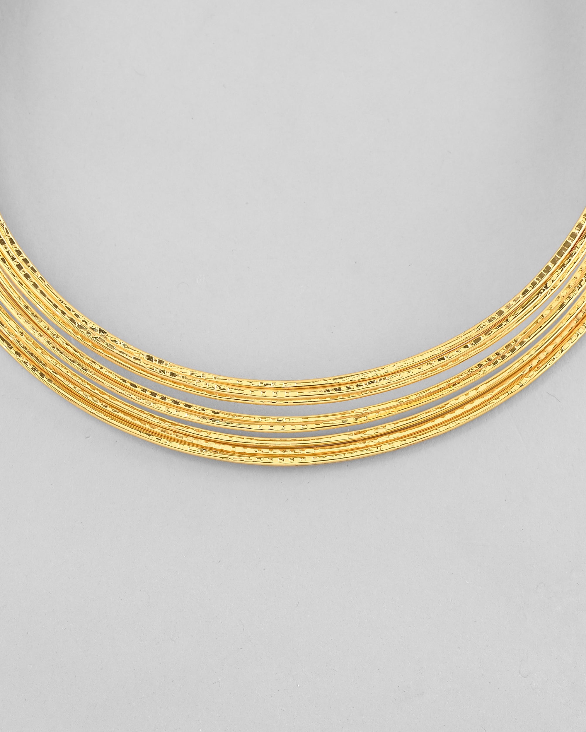 VOJ Gold-Polished Muti Layared Hasli Necklace