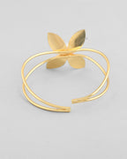 VOJ Gold-Polished Flower Shaped With Pearl In Center Kada Bracelet - Distacart