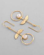VOJ Gold-Polished White Stone Studded Circular Drop Earrings - Distacart