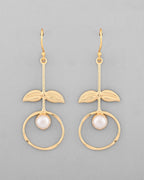 VOJ Gold-Polished White Stone Studded Circular Drop Earrings - Distacart