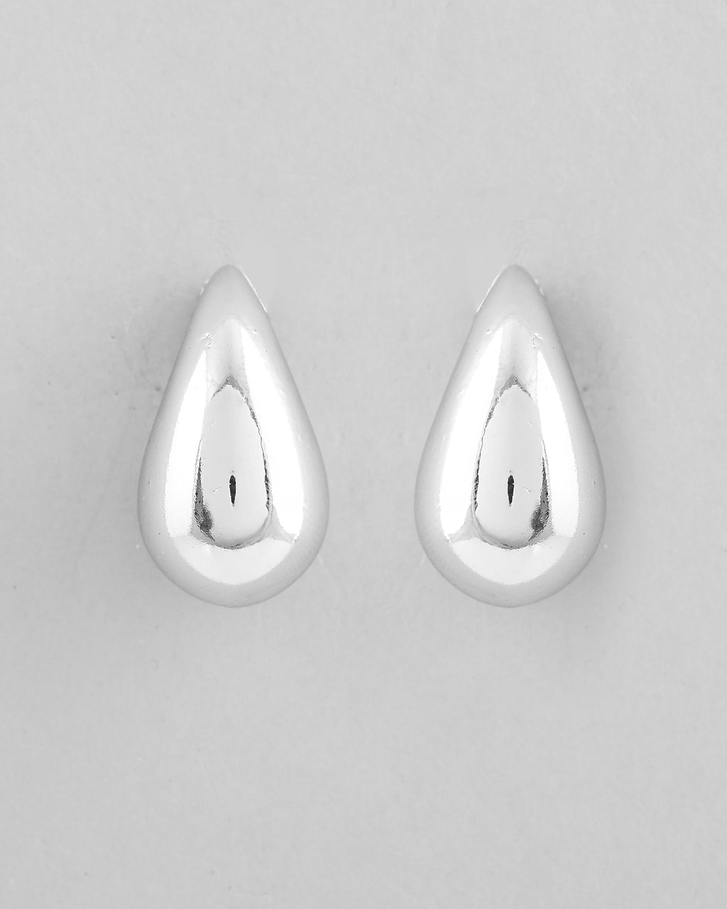 VOJ Silver Plated Teardrop-Shaped Stud Earrings - Distacart