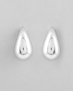 VOJ Silver Plated Teardrop-Shaped Stud Earrings - Distacart