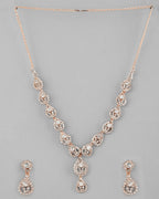 VOJ CZ Stone Studded Gold-Polished Jewellery Set
