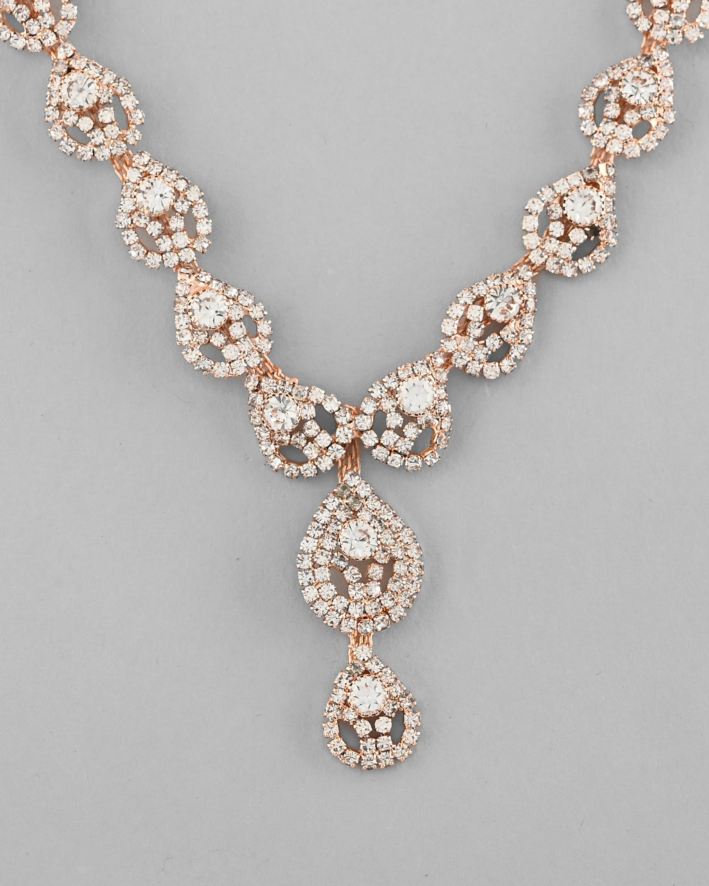 VOJ CZ Stone Studded Gold-Polished Jewellery Set
