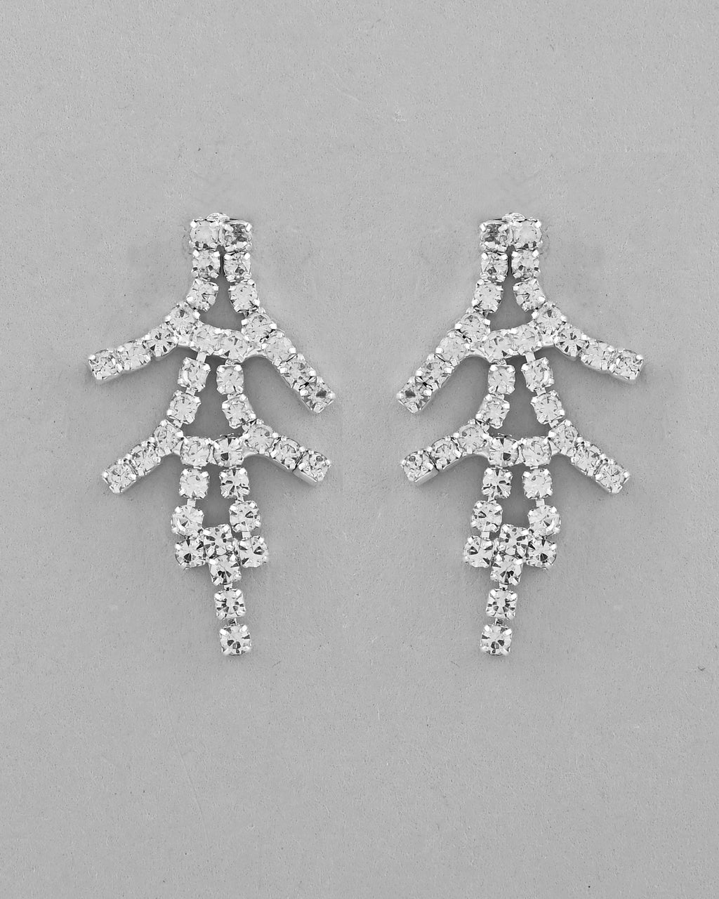 VOJ AD Stone Studded Silver Plated Designer Jewellery Set