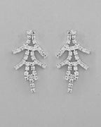VOJ AD Stone Studded Silver Plated Designer Jewellery Set