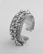 VOJ Silver-Plated Ghungroo Studded Oxidized Cuff Bracelet - Distacart