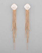 VOJ Gold-Polished Handcrafted Pearl Studded Classic Drop Earrings - Distacart