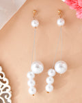 VOJ Pearl Studded Handcrafted Classic Drop Earrings - Distacart
