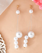 VOJ Pearl Studded Handcrafted Classic Drop Earrings - Distacart