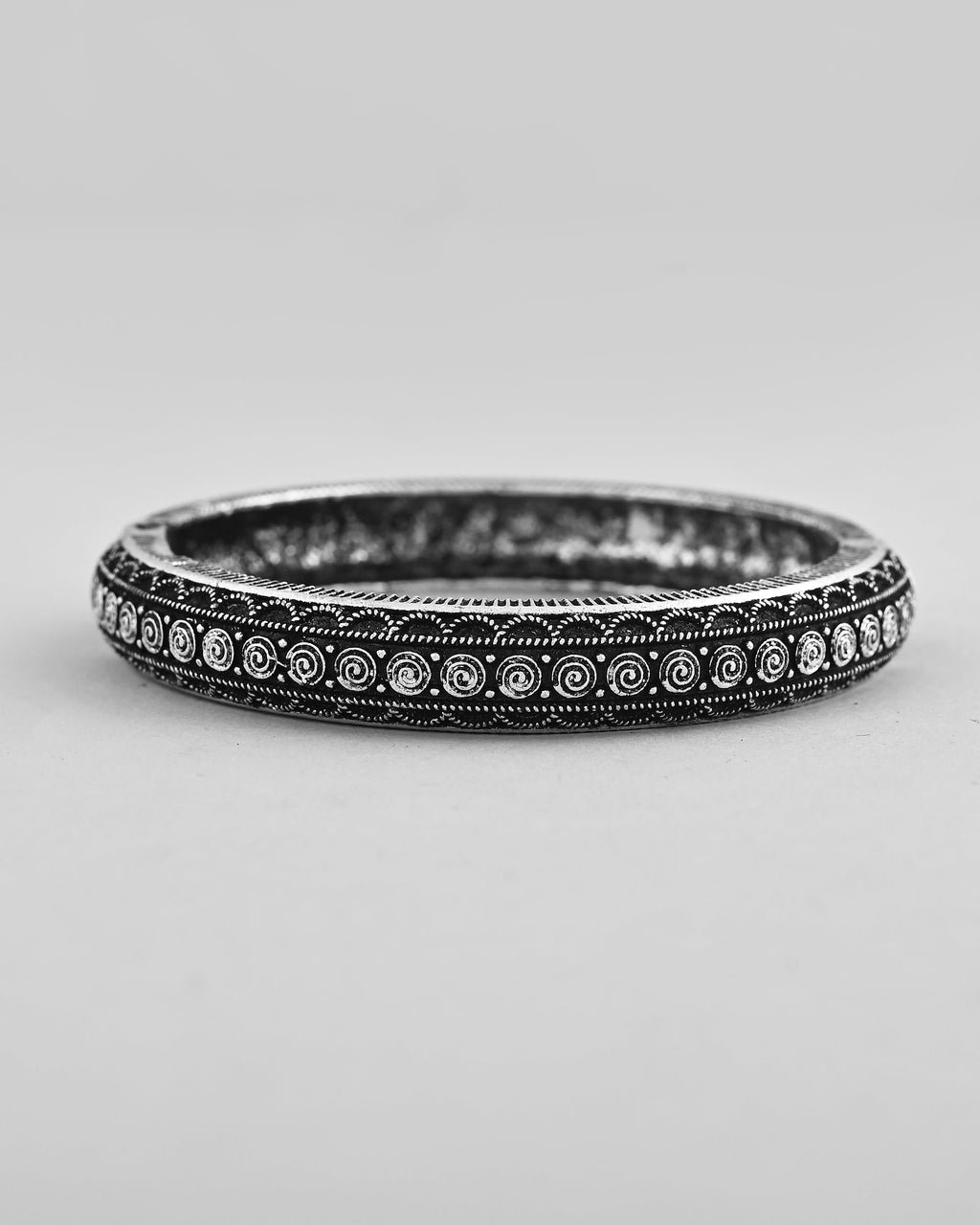 VOJ Rhodium-Plated Contemporay Oxidized Cuff Bracelet - Distacart