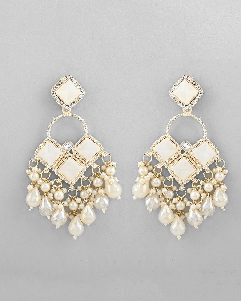 VOJ Gold-Polished geometrical Shaped Classic Drop Earrings - Distacart