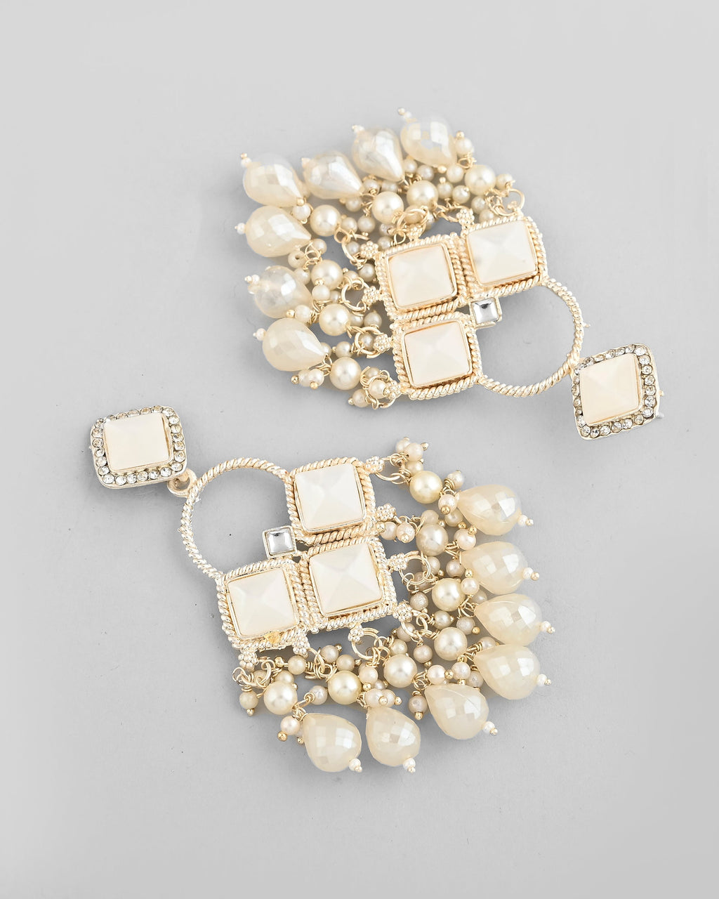 VOJ Gold-Polished geometrical Shaped Classic Drop Earrings - Distacart