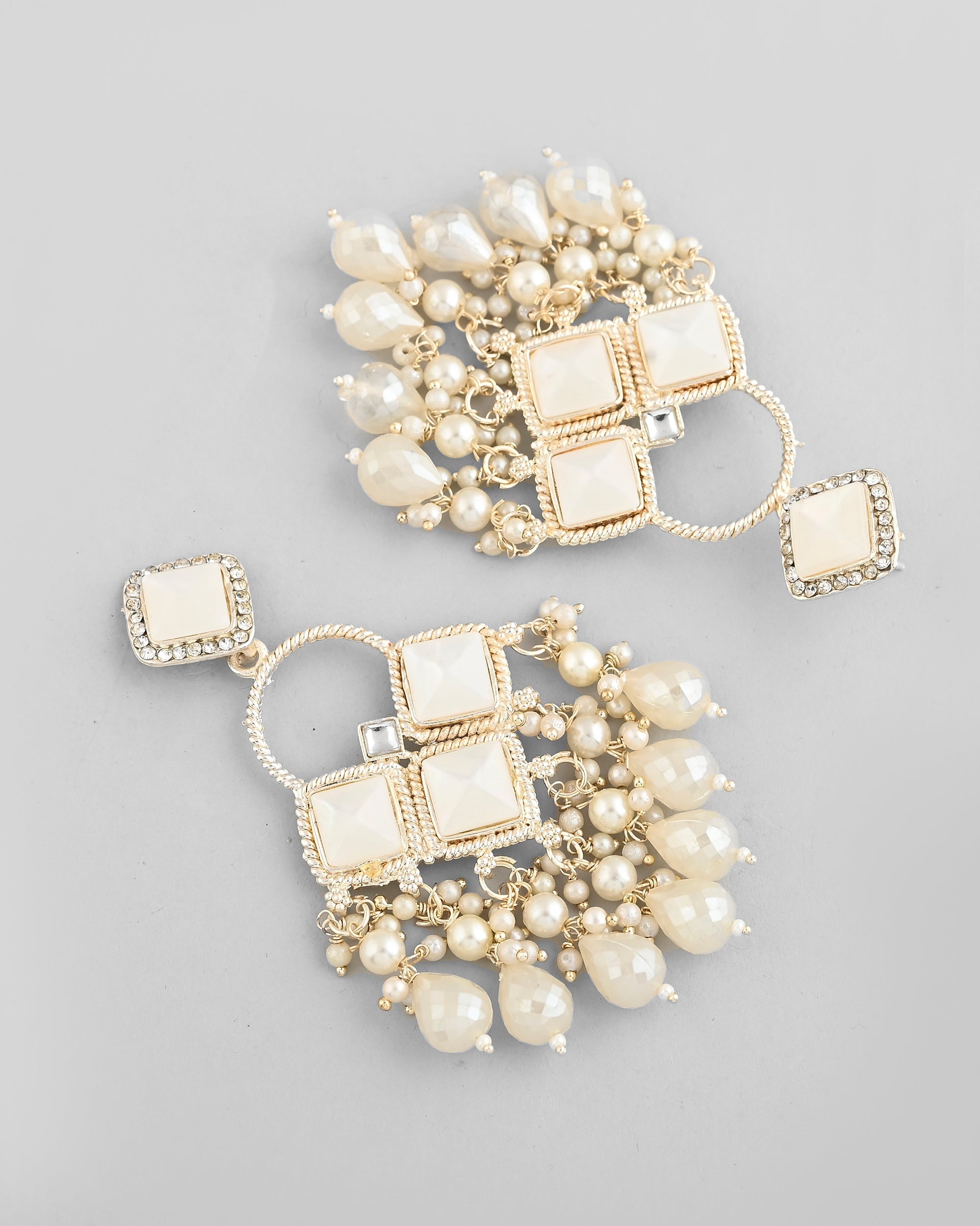 VOJ Gold-Polished geometrical Shaped Classic Drop Earrings - Distacart