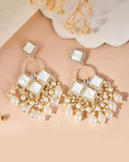 VOJ Gold-Polished geometrical Shaped Classic Drop Earrings - Distacart