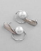 VOJ Silver-Plated Handcrafted Pearl Studded Korean Drop Earrings - Distacart