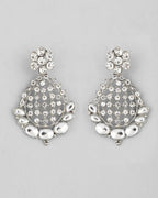 VOJ Silver Plated CZ-Stone Studded Choker Set With Mangtikka