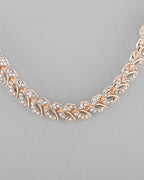 VOJ Gold-Polished CZ-Studded Jewellery Set With Mangtikka