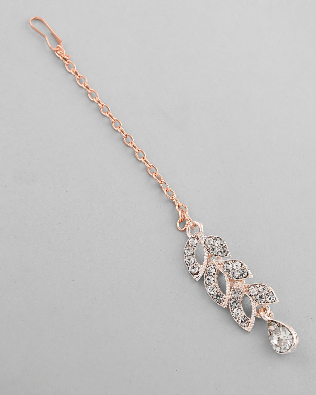 VOJ Gold-Polished CZ-Studded Jewellery Set With Mangtikka