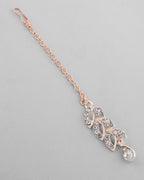 VOJ Gold-Polished CZ-Studded Jewellery Set With Mangtikka