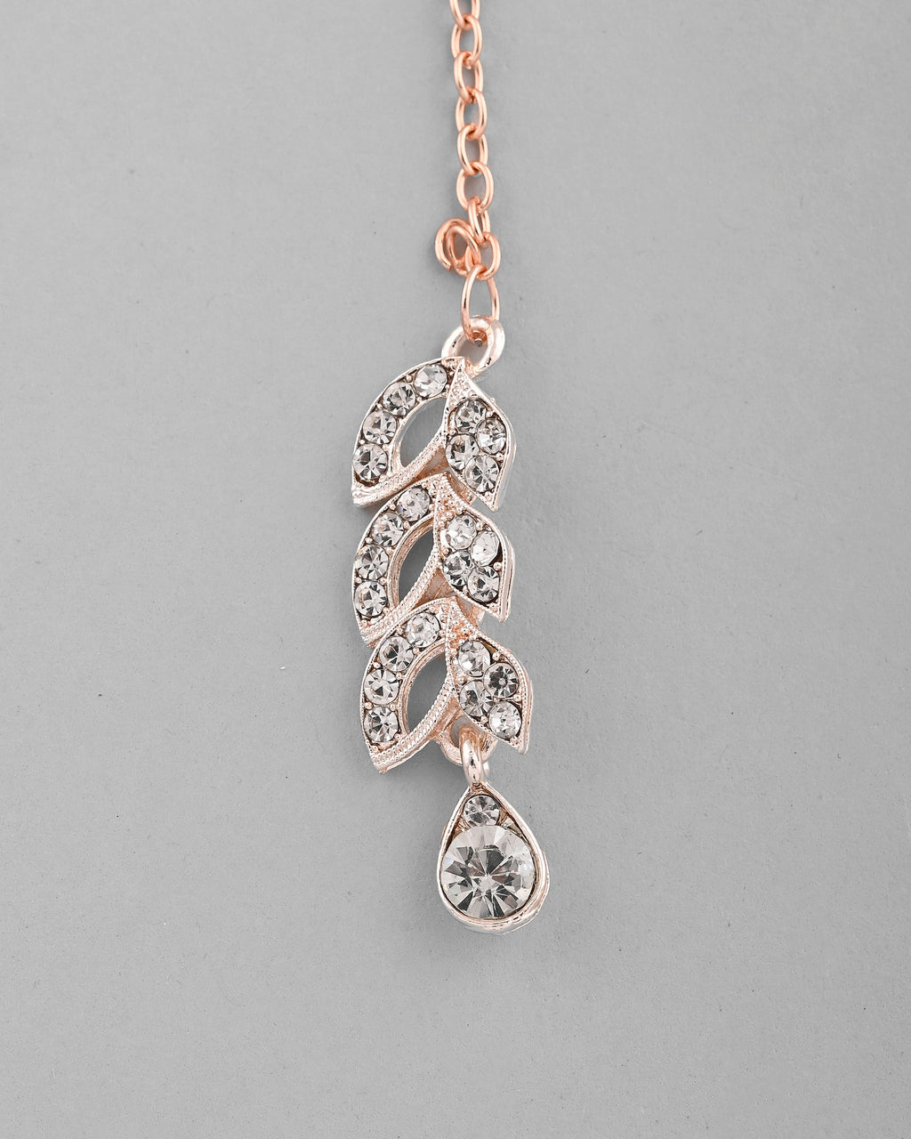 VOJ Gold-Polished CZ-Studded Jewellery Set With Mangtikka