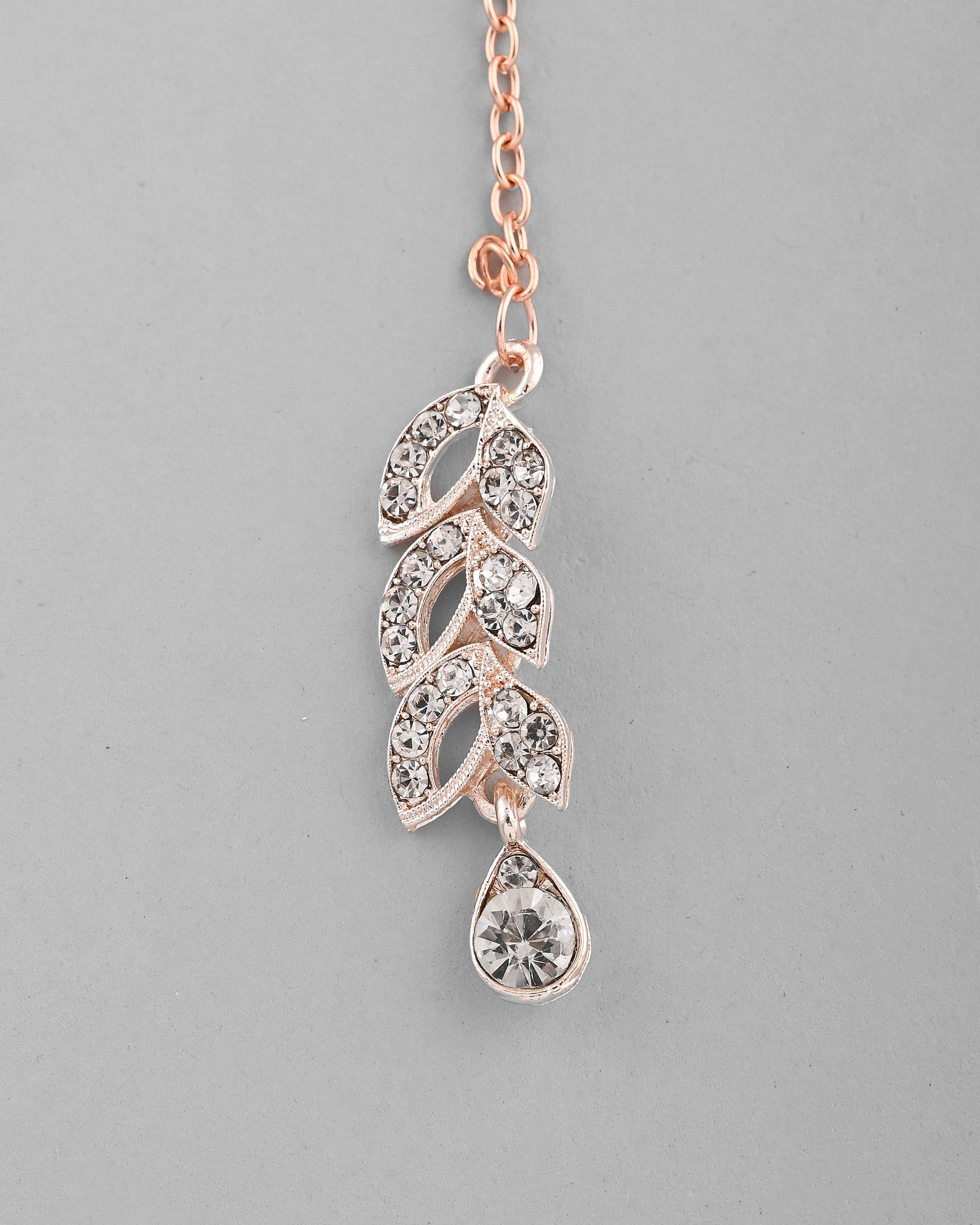 VOJ Gold-Polished CZ-Studded Jewellery Set With Mangtikka
