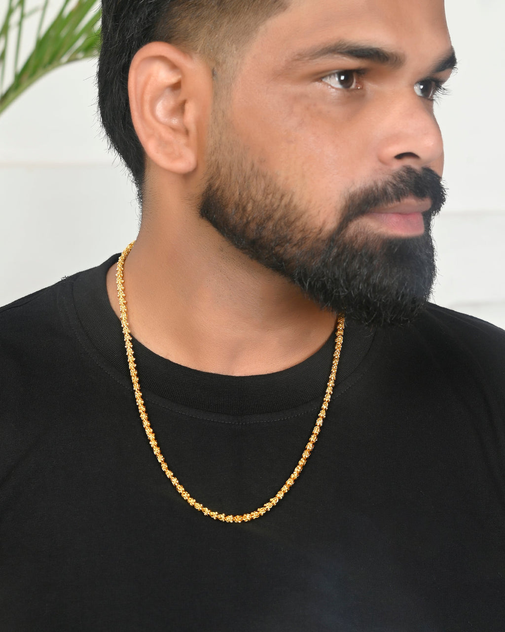 VOJ Gold-Polished EvilEye Men Designer Chain