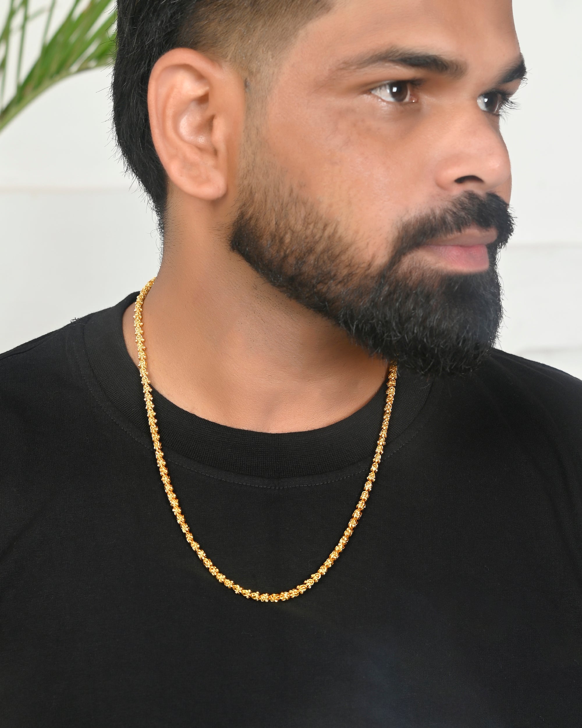 VOJ Gold-Polished EvilEye Men Designer Chain