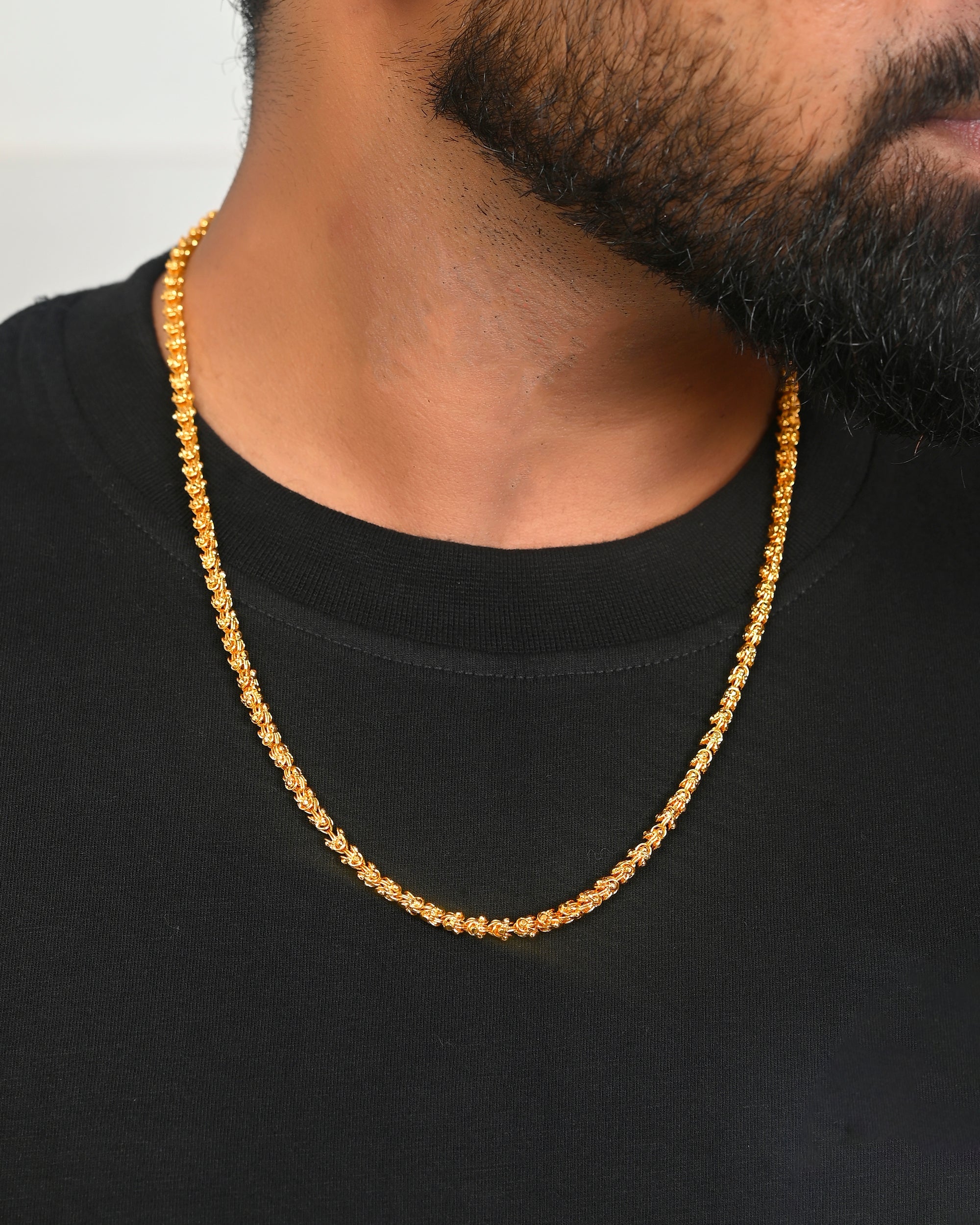 VOJ Gold-Polished EvilEye Men Designer Chain