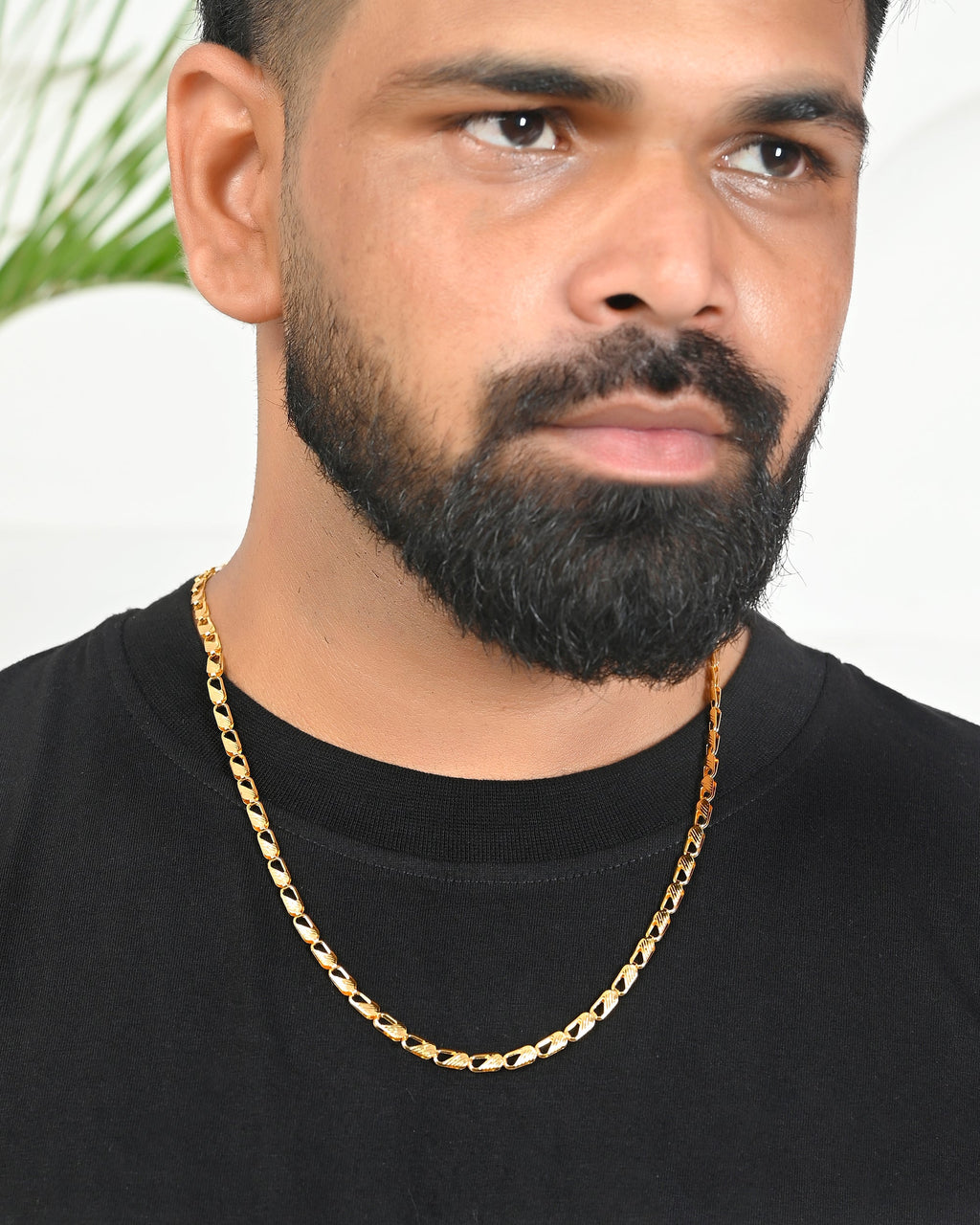 VOJ Gold-Polished Men Designer Chain
