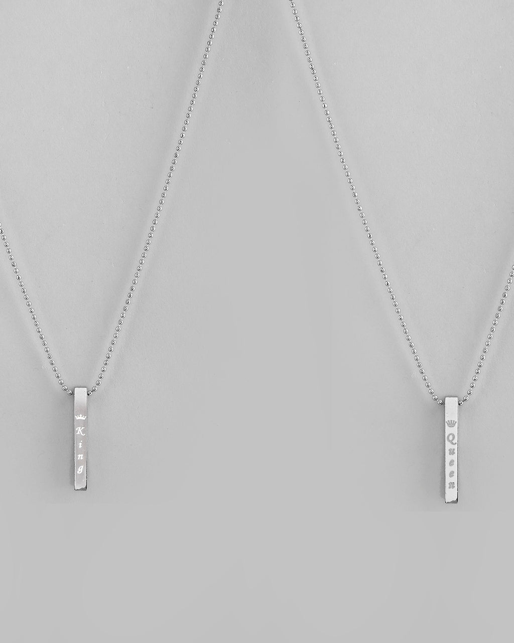 VOJ Silver Plated Couple King & Queen Chain Set