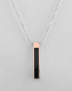 VOJ Silver Plated Men Chain With Rectangular Shaped Pendent