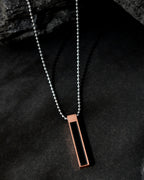 VOJ Silver Plated Men Chain With Rectangular Shaped Pendent