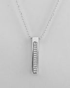 VOJ Silver Plated Men Chain With Rectangular Shaped AD Stone Studded Pendent