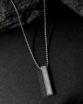 VOJ Silver Plated Men Chain With Rectangular Shaped AD Stone Studded Pendent