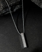 VOJ Silver Plated Men Chain With Rectangular Shaped AD Stone Studded Pendent
