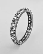VOJ Rhodium Plated White Stone Studded Kada Bracelet - Distacart