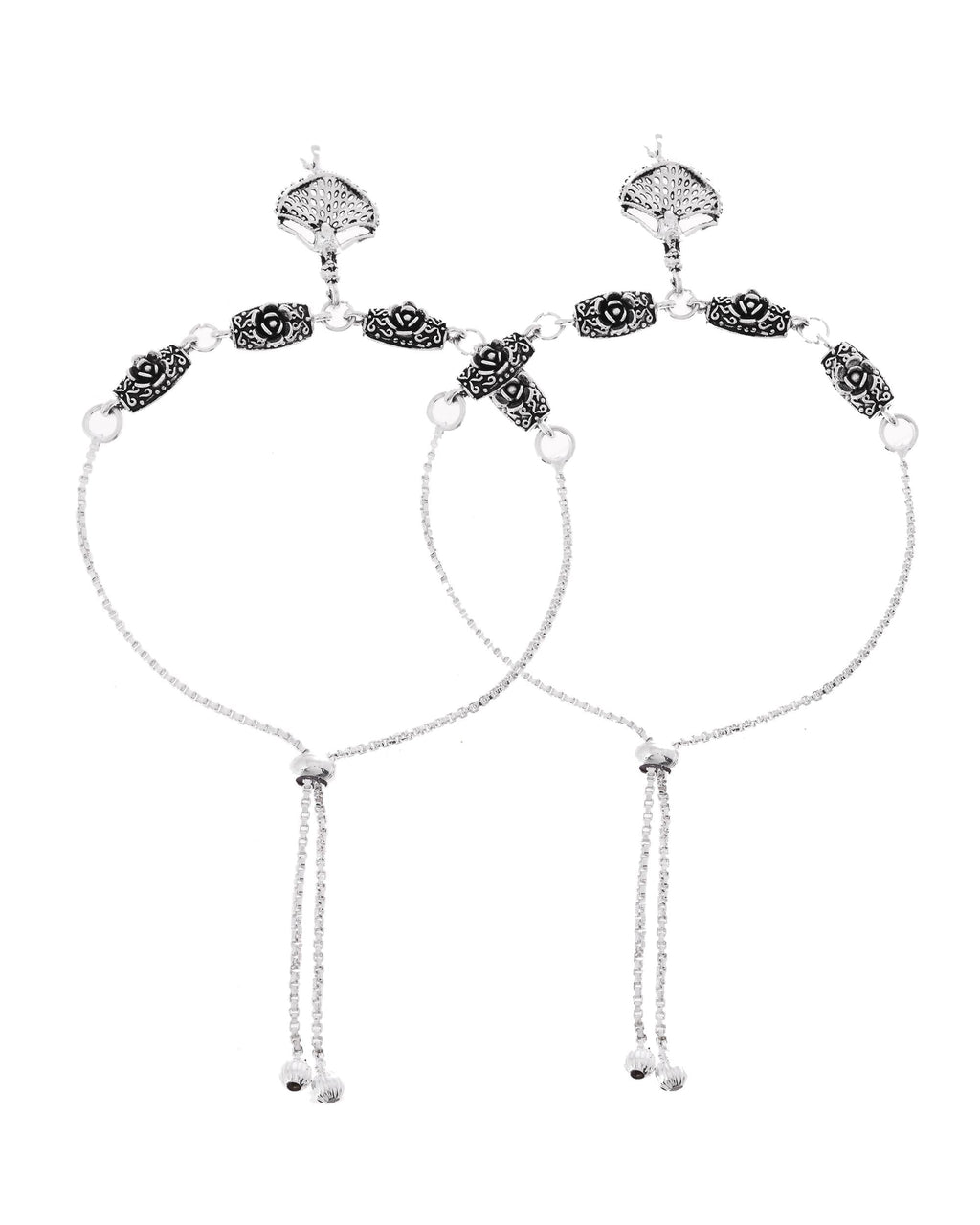 VOJ Set of 2 Silver Plated Dancing Girl Anklet - Distacart