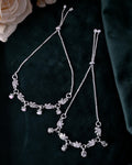 VOJ Set of 2 Silver Plated Bird And Rose Shaped Anklet - Distacart