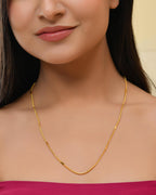 VOJ Gold-Polished Pipe Chain For Women