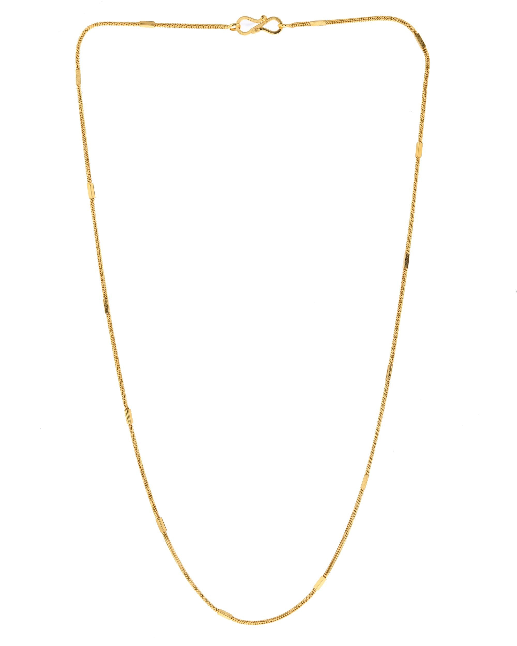 VOJ Gold-Polished Pipe Chain For Women
