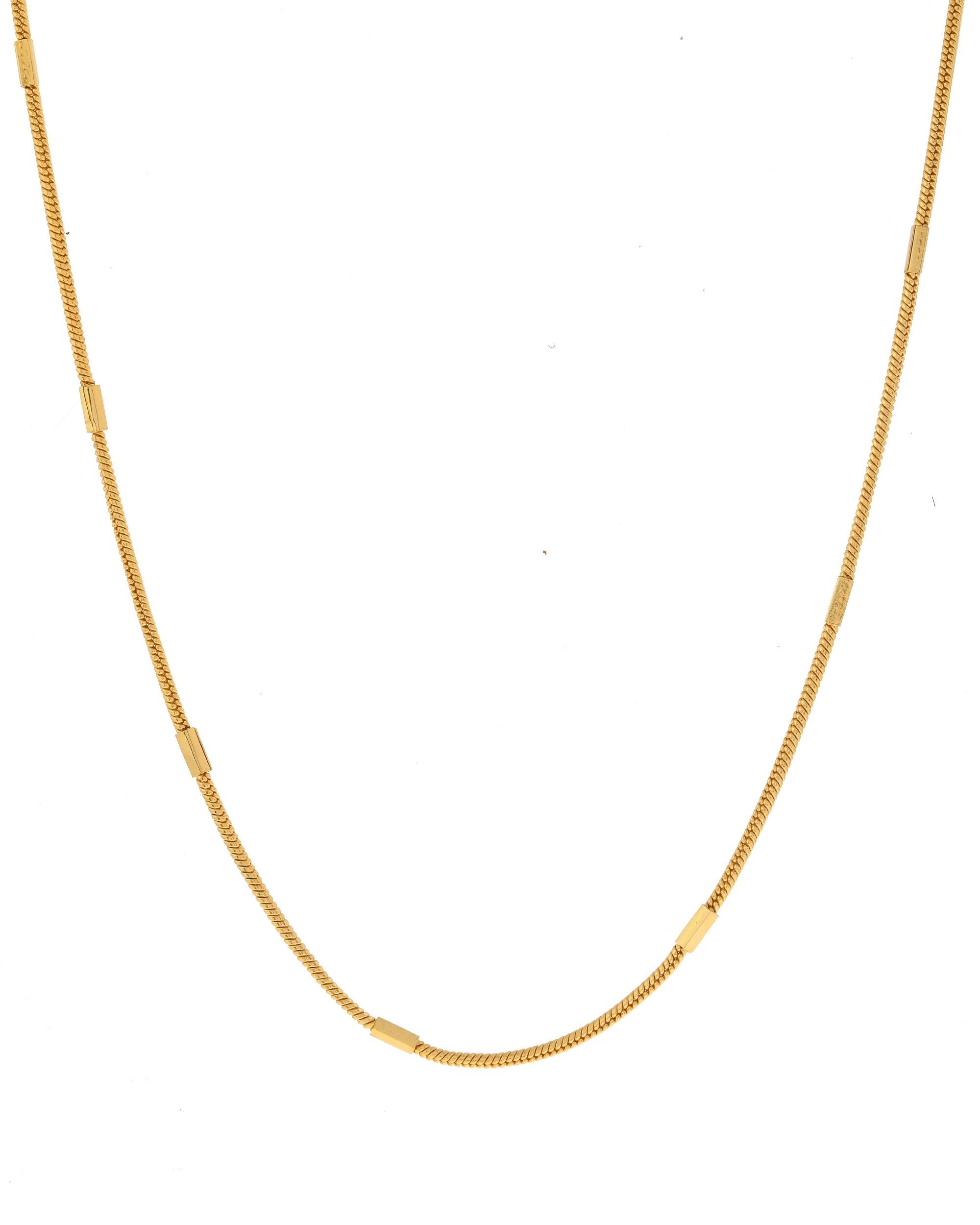 VOJ Gold-Polished Pipe Chain For Women