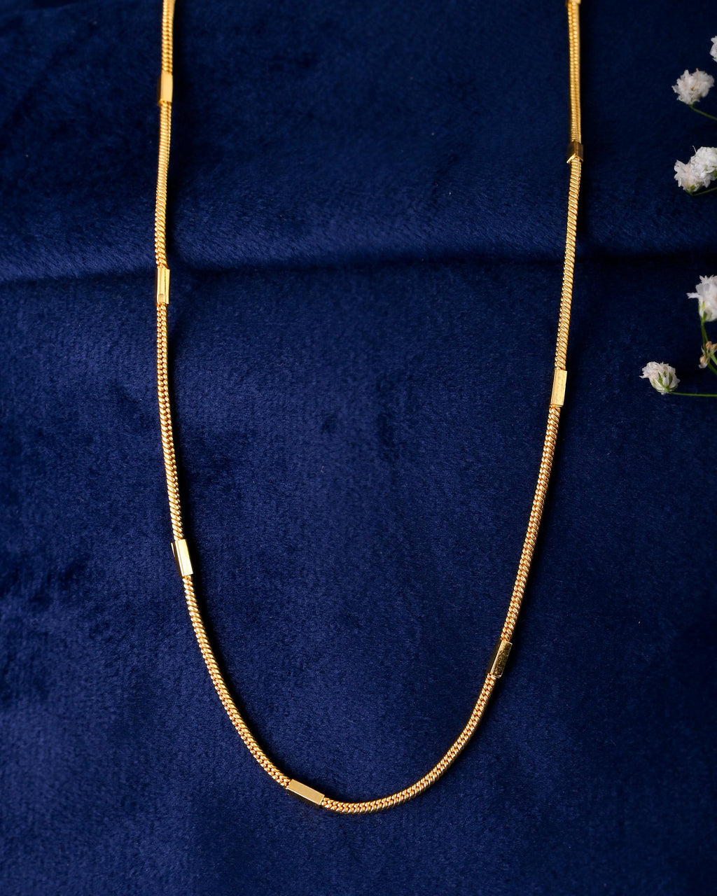 VOJ Gold-Polished Pipe Chain For Women