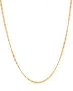 VOJ Gold-Polished Designer Biscuit Shaped Chain For Women