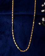 VOJ Gold-Polished Designer Biscuit Shaped Chain For Women