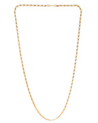 VOJ Gold-Polished Designer Biscuit Shaped Chain For Women