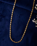 VOJ Gold-Polished Designer Biscuit Shaped Chain For Women
