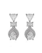 VOJ Silver Plated Ad Stone Studded Drop Earrings - Distacart