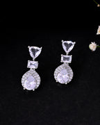 VOJ Silver Plated Ad Stone Studded Drop Earrings - Distacart