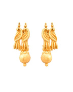 VOJ Gold-Polished Designer Necklace With Earrings Set